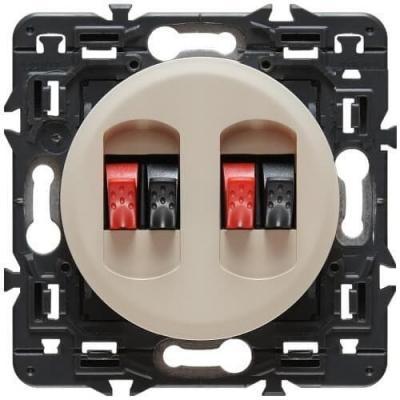 Розетка акустическая двойная с пружинными зажимами 4 мм2 Legrand Celiane слоновая кость