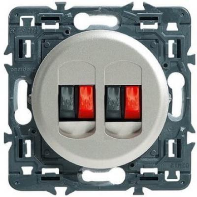 Розетка акустическая двойная с пружинными зажимами 4 мм2 Legrand Celiane титан