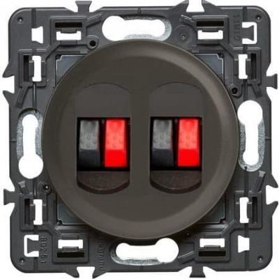 Розетка акустическая двойная с пружинными зажимами 4 мм2 Legrand Celiane графит