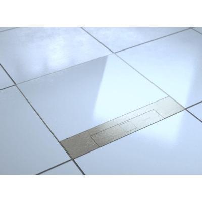 Напольная коробка вровень с полом для бетонных полов на 16 (2 х 8) модулей с вертикальным положением механизмов  Legrand нержавеющая сталь