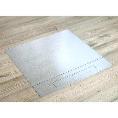 Напольная коробка с панелью из нержавеющей стали вровень с полом для бетонных полов на 12 (3 х 4) модулей с горизонтальным положением механизмов  Legrand нержавеющая сталь