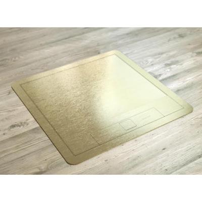 Напольная коробка с панелью из латуни для бетонных полов на 16 (2 х 8) модулей с вертикальным  положением механизмов  Legrand латунь