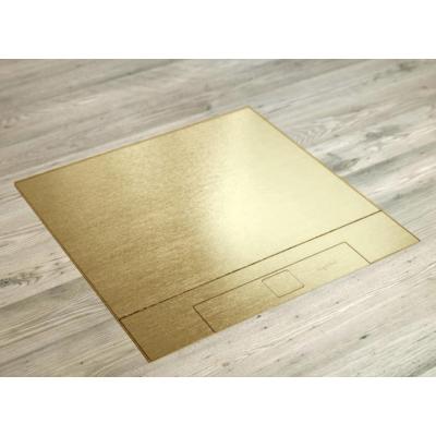 Напольная коробка с панелью из латуни вровень с полом для бетонных полов на 16 (2 х 8) модулей с вертикальным положением механизмов  Legrand латунь