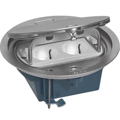 Напольная коробка IP66 с откидной крышкой на 4 модуля Legrand нержавеющая сталь