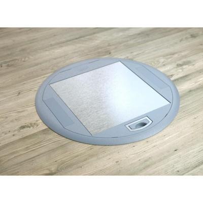 Напольная коробка круглая с пластиковой крышкой и панелью из нержавеющей стали для бетонных полов на 12 (2 х 6) модулей с вертикальным положением механизмов Legrand