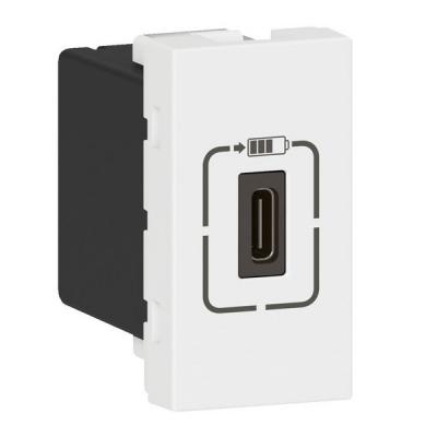 Механизм зарядного устройства с  USB type C разъемом 1.5А 7.5Вт 1 модуль Legrand Mosaic белый