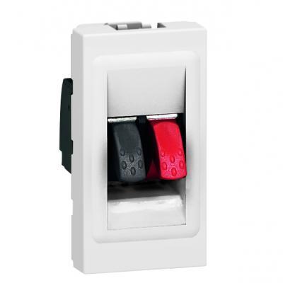 Механизм розетки акустической 1 модуль Legrand Mosaic белый