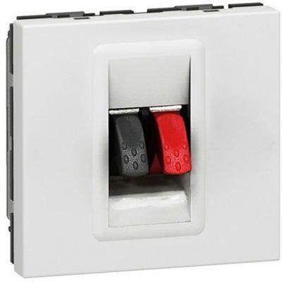 Механизм розетки акустической 2 модуля Legrand Mosaic белый