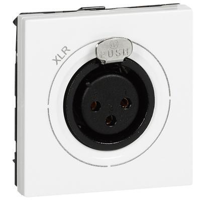 Механизм розетки XLR 2 модуля Legrand Mosaic белый