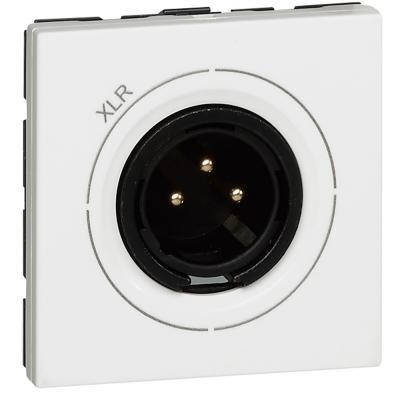 Механизм розетки XLR со штекером 2 модуля Legrand Mosaic белый