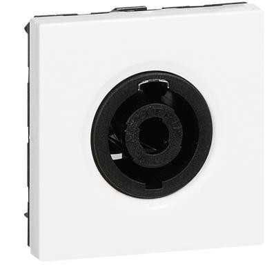 Механизм розетки аудио 4 контакта 2 модуля Legrand Mosaic белый