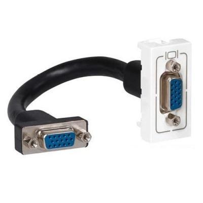 Механизм розетки Hd15 + шнур 15 см 1 модуль Legrand Mosaic белый