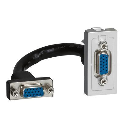 Механизм розетки Hd15 + шнур 15 см 1 модуль Legrand Mosaic алюминий