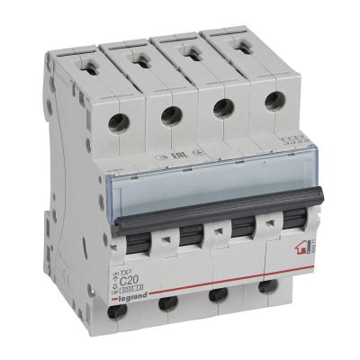 Автоматический выключатель Legrand TX³ 4P 20A тип C 6кА