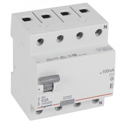 Выключатель дифференциального тока Legrand RX³ 4P  63А 100мА тип АС
