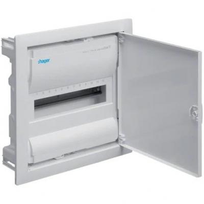 Встраиваемый пластиковый щит 12 (+2) модулей Hager Volta белые металлические двери