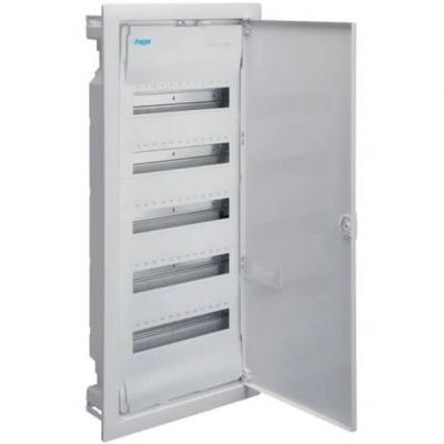 Встраиваемый пластиковый щит 60 (+10) модулей Hager Volta белые металлические двери