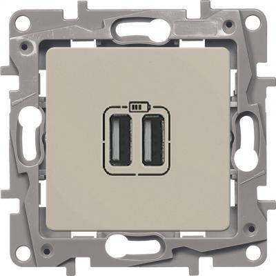 Зарядное устройство с двумя USB type A разъемами Legrand Etika слоновая кость