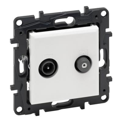 Розетка телевизионная TV+SAT «звезда» Legrand Niloe Step белый