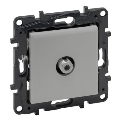 Розетка телевизионная тип F «звезда» Legrand Niloe Step алюминий