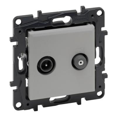 Розетка телевизионная TV+SAT «звезда» Legrand Niloe Step алюминий