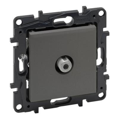 Розетка телевизионная тип F «звезда» Legrand Niloe Step сталь