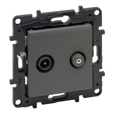 Розетка телевизионная TV+SAT «звезда» Legrand Niloe Step сталь