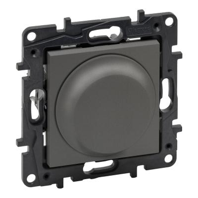 Светорегулятор с поворотной ручкой без нейтрали Legrand Niloe Step сталь