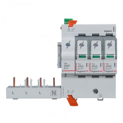 Устройство защиты от импульсных перенапряжений стыкуемое с автоматическим выключателем Legrand 3P+N T2 I макс. 40 кA/полюс