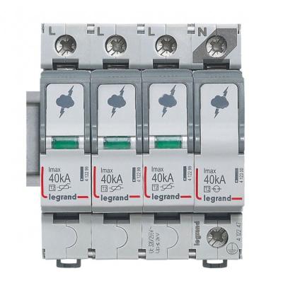 Устройство защиты от импульсных перенапряжений Legrand 3P+N T2 I макс. 40 кA/полюс