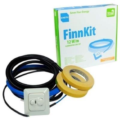 Тонкий двухжильный нагревательный кабель Ensto в комплекте с терморегулятором FinnKit 115W 10м