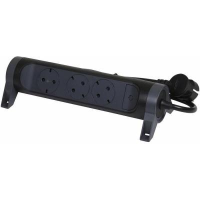 Удлинитель поворотный с 3 розетками с заземлением 16 А с кабелем 1,5 м Legrand ПРЕМИУМ Черный