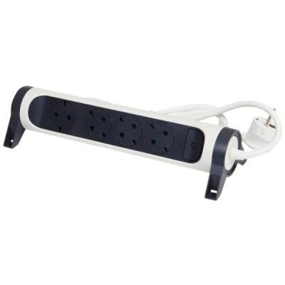 Удлинитель поворотный с 4 розетками с заземлением 16 А с кабелем 1,5 м Legrand ПРЕМИУМ Белый/Черный