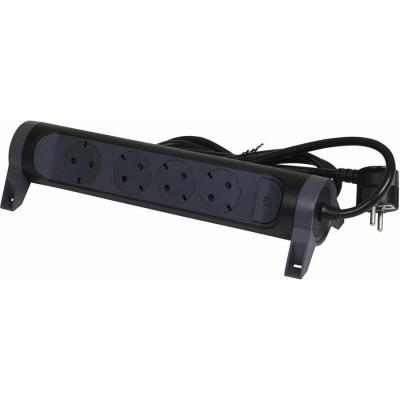 Удлинитель поворотный с 4 розетками с заземлением 16 А с кабелем 1,5 м Legrand ПРЕМИУМ Черный