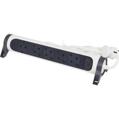 Удлинитель поворотный с 5 розетками с заземлением 16 А с кабелем 3 м Legrand ПРЕМИУМ Белый/Черный