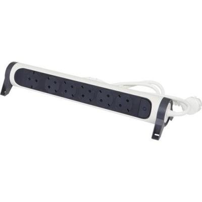 Удлинитель поворотный с 6 розетками с заземлением 16 А с кабелем 3 м Legrand ПРЕМИУМ Белый/Черный