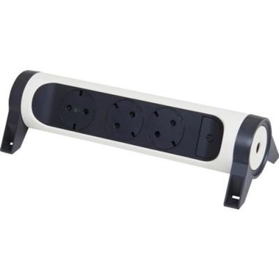 Удлинитель поворотный с 3 розетками с заземлением 16 А без кабеля Legrand ПРЕМИУМ Белый/Черный