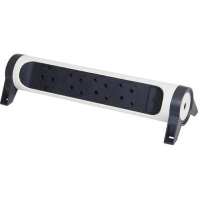 Удлинитель поворотный с 4 розетками с заземлением 16 А без кабеля Legrand ПРЕМИУМ Белый/Черный