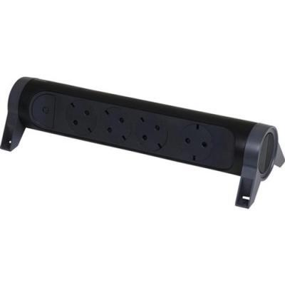 Удлинитель поворотный с 4 розетками с заземлением 16 А без кабеля Legrand ПРЕМИУМ Черный