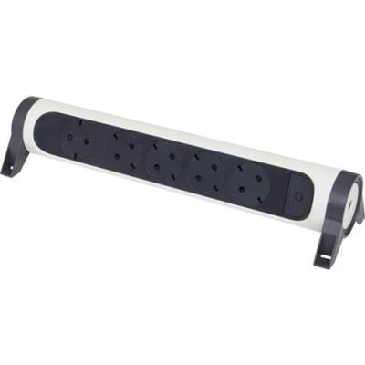 Удлинитель поворотный с 5 розетками с заземлением 16 А без кабеля Legrand ПРЕМИУМ Белый/Черный