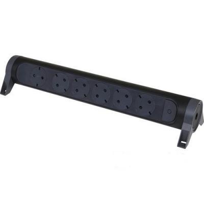 Удлинитель поворотный с 6 розетками с заземлением 16 А без кабеля Legrand ПРЕМИУМ Черный