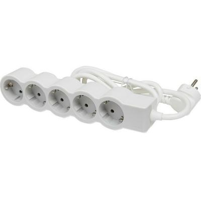 Удлинитель с 5 розетками с заземлением 16 А с кабелем 1,5 м Legrand СТАНДАРТ Белый/Серый
