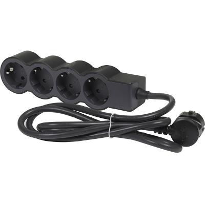 Удлинитель с 4 розетками с заземлением 16 А с кабелем 5 м Legrand СТАНДАРТ Черный