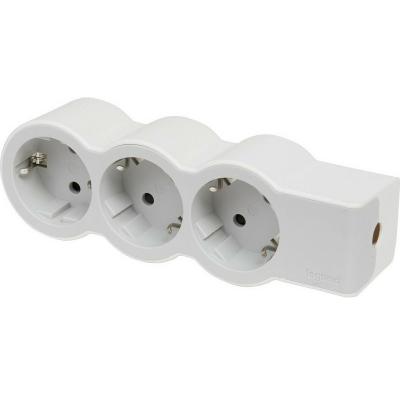 Удлинитель с 3 розетками с заземлением 16 А без кабеля Legrand СТАНДАРТ Белый/Серый
