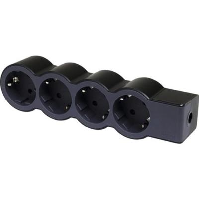 Удлинитель с 4 розетками с заземлением 16 А без кабеля Legrand СТАНДАРТ Черный