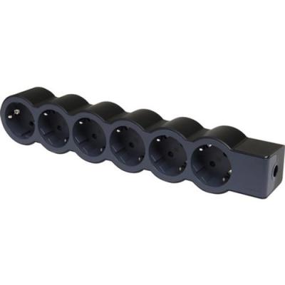 Удлинитель с 6 розетками с заземлением 16 А без кабеля Legrand СТАНДАРТ Черный