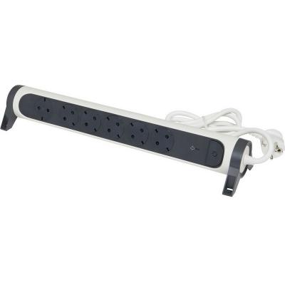 Удлинитель поворотный с 6 розетками с заземлением 16 А и УЗИП с кабелем 1,5 м Legrand ПРЕМИУМ Белый/Черный