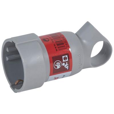 Розетка с заземлением с кольцом 16 А Legrand Серый