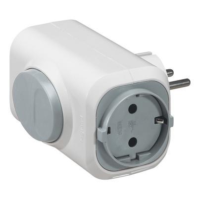 Многорозеточный блок с 2 розетками с заземлением и выталкивателем 16 А Legrand Белый/Серый