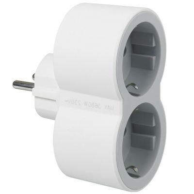 Многорозеточный блок с 2 фронтальными розетками с заземлением 16 А Legrand СТАНДАРТ Белый/Серый